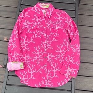 Lilly Pulitzer Pink Coral Pattern Shirt XS